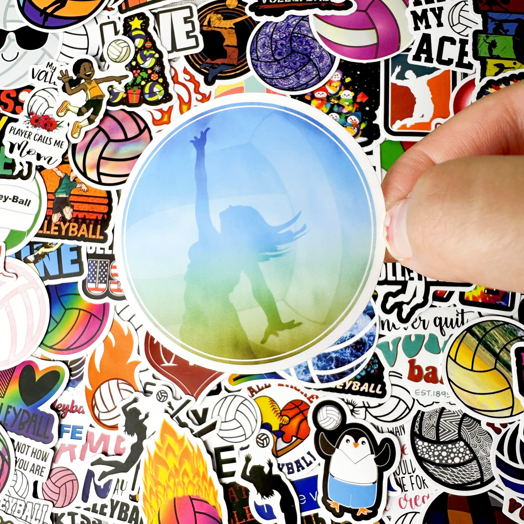AOWDIAO 200 Pcs Volleyball Vinyl Stickers for Water Bottle Volleyball Gifts & Stuff for Teen Girls