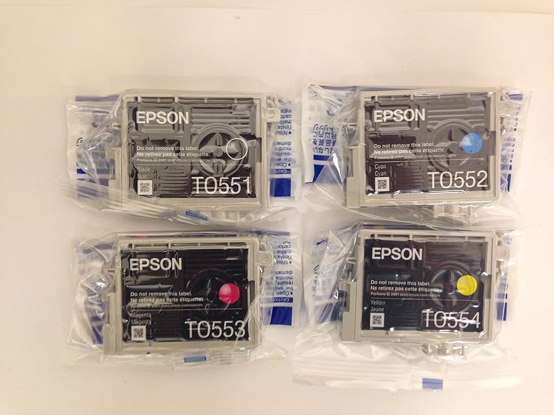 Epson 4 Color Ink Cartridge Pack T0551-T0554 for Stylus Photo RX/R Series