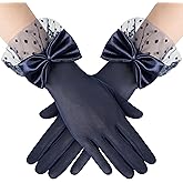 BABEYOND Lace Gloves for Women - Bow Short Prom Gloves Evening Elegant Accessories for Wedding Opera Party