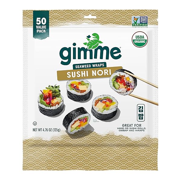 GIMME SEAWEED SUSHI NORI PREMIUM ORGANIC ROASTED SEAWEED...