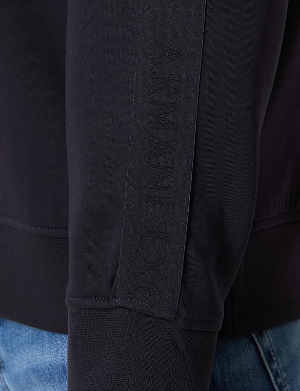 Sudadera de Cuello Redondo para Hombre, diseño a Rayas, Color Azul, Talla M, Azul Oscuro, M