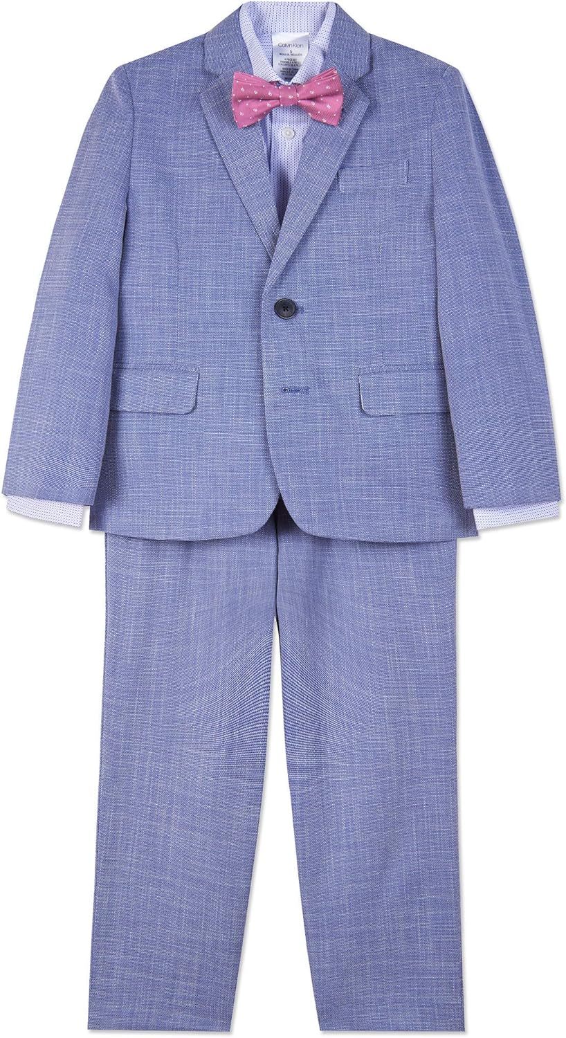 Calvin Klein Boys' 4-Piece Formal Suit Set: Clothing