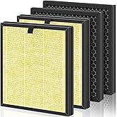 AP303 AP304 Replacement Filters, Compatible with DAYETTE ๏ผ FRESHDEW Air Purifier AP303/AP304, H14 HEPA Filter with Activated Carbon, 4 Pack (Pet Filter)