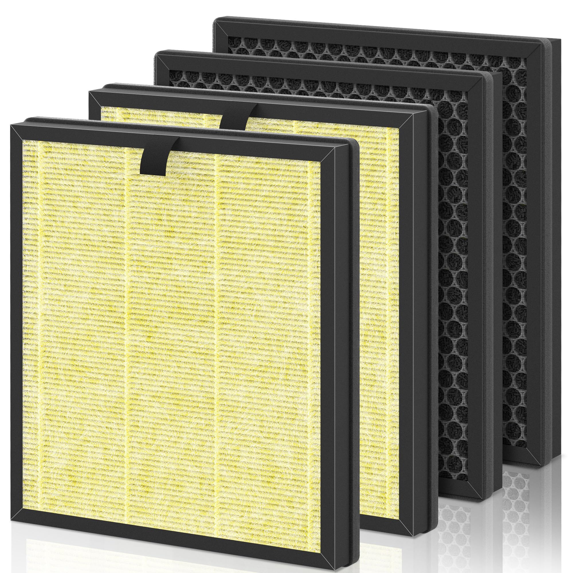 AP303 AP304 Replacement Filters, Compatible with DAYETTE ＆ FRESHDEW Air Purifier AP303/AP304, H14 HEPA Filter with Activated Carbon, 4 Pack (Pet Filter)