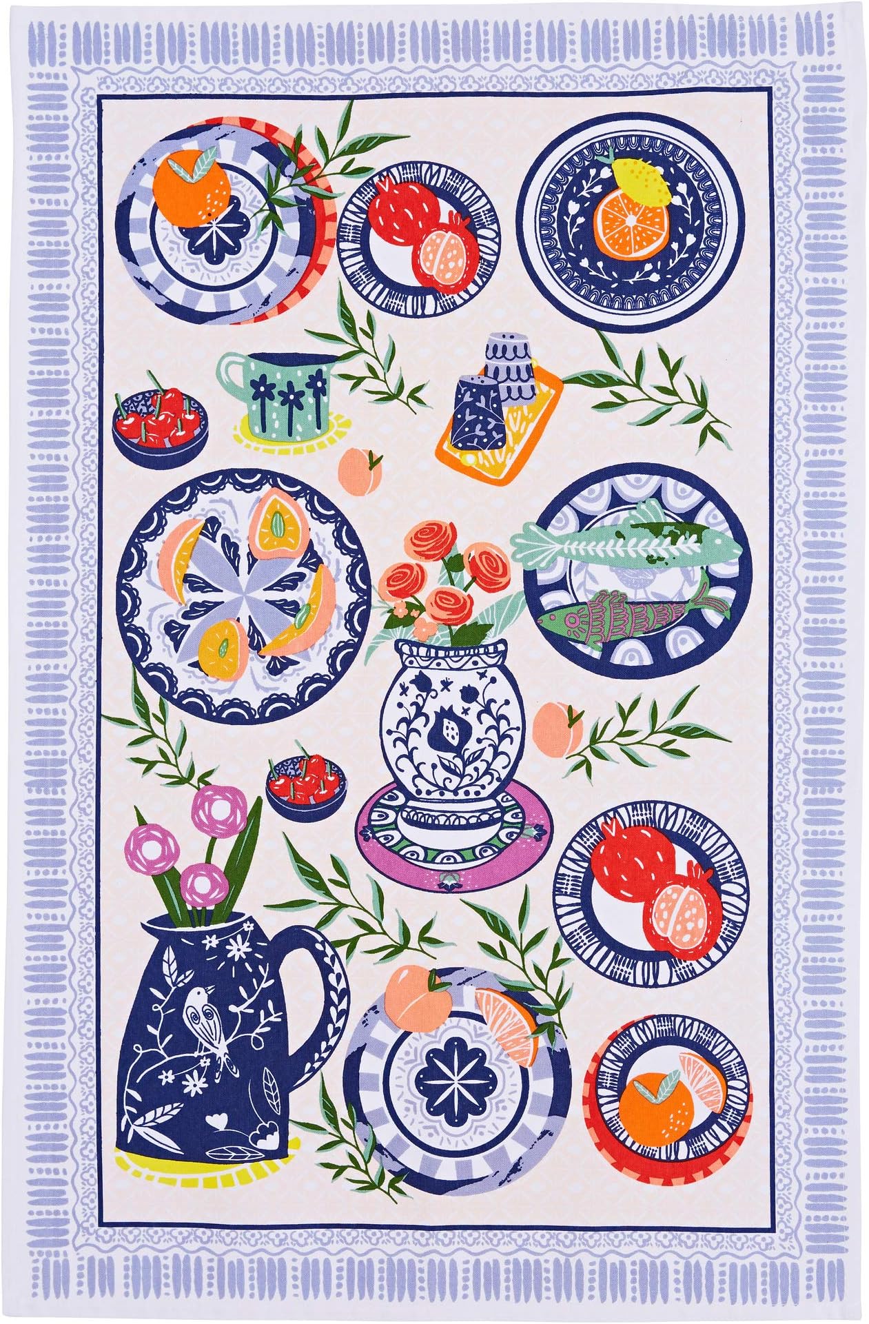Ulster WeaversMediterranean Plates - Tea Towel - Cotton - One Size in Multicolour