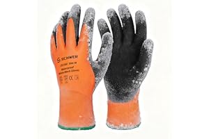 Schwer 2 Pairs FreezeGuard Winter Work Gloves, ANSI A2 Cut Resistant Freezer Gloves for Outdoor Cold Weather Keep Hands Warm,