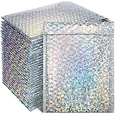 Outus 30 Pcs 7 x 11 Inch Holographic Bubble Mailers Waterproof Padded Shipping Envelopes Cute Bubble Padded Self Sealing Cushion Envelopes for Mailing Shipping Packing