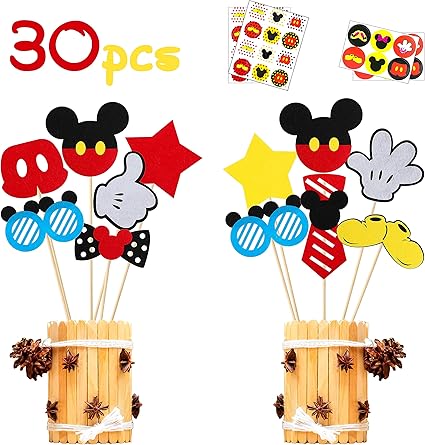 Amazon Com Mallmall6 30pcs Mickey Centerpiece Sticks Birthday