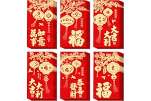 MGLIFEUL 36 Pcs Chinese Lunar New Year Lucky Money Red Envelopes Pocket 红包 Snake Decorations 2025 Year of the Vietnamese Cute Snake Chinese Money Red Envelopes Hongbao Li Xi 2025 for Cash Gifts