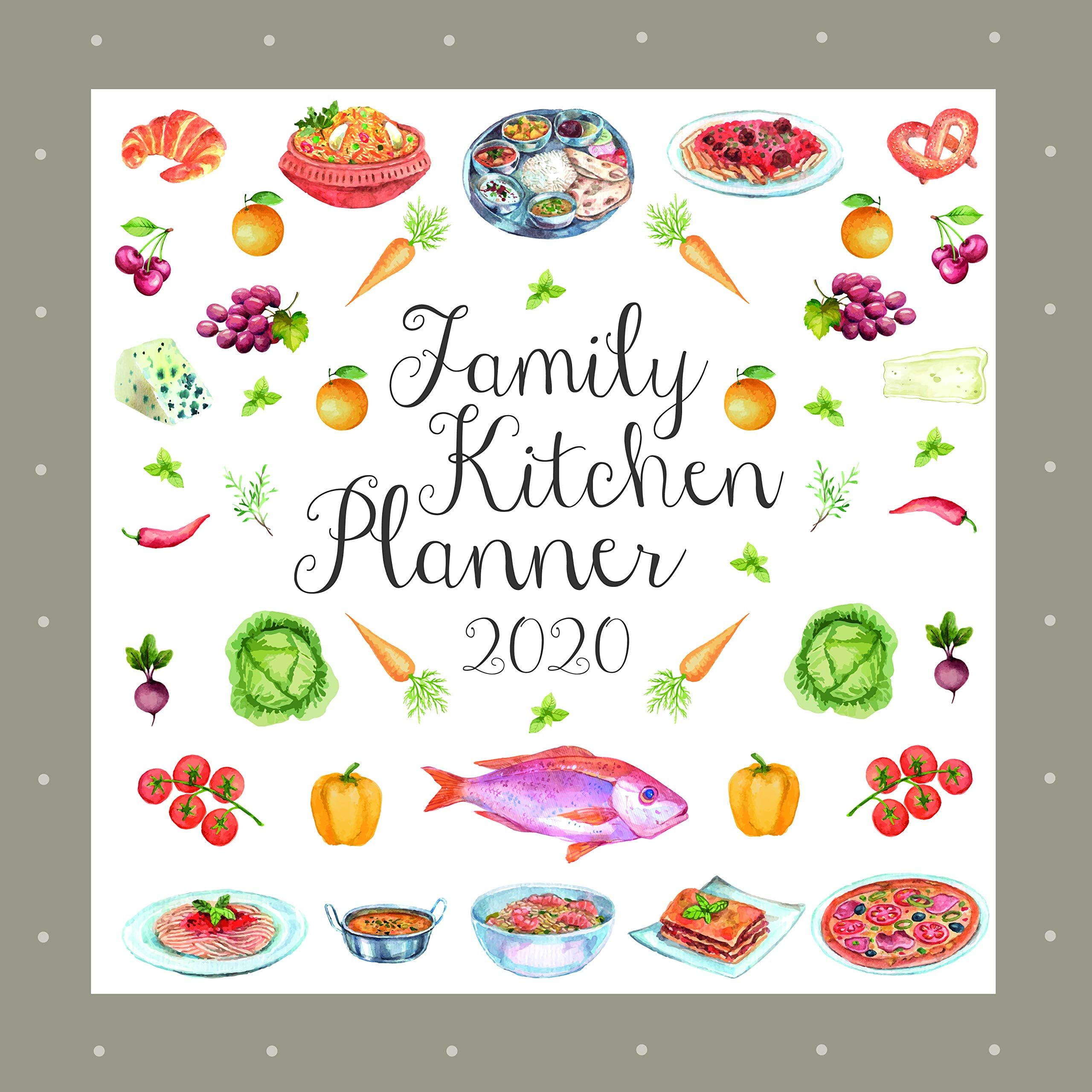 2020 Wall Calendar - Family Kitchen Planner 2020, 12 x 12 Inch Monthly View, 16-Month, Includes 180 Reminder Stickers