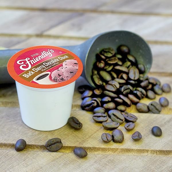 FRIENDLY’S COFFEE PODS, CHERRY CHOCOLATE ICE CREAM FLAVORED FOR KEURIG K CUP BREWERS, BLACK CHERRY CHOCOLATE CHUNK, 40 COUNT (PACK OF 1)