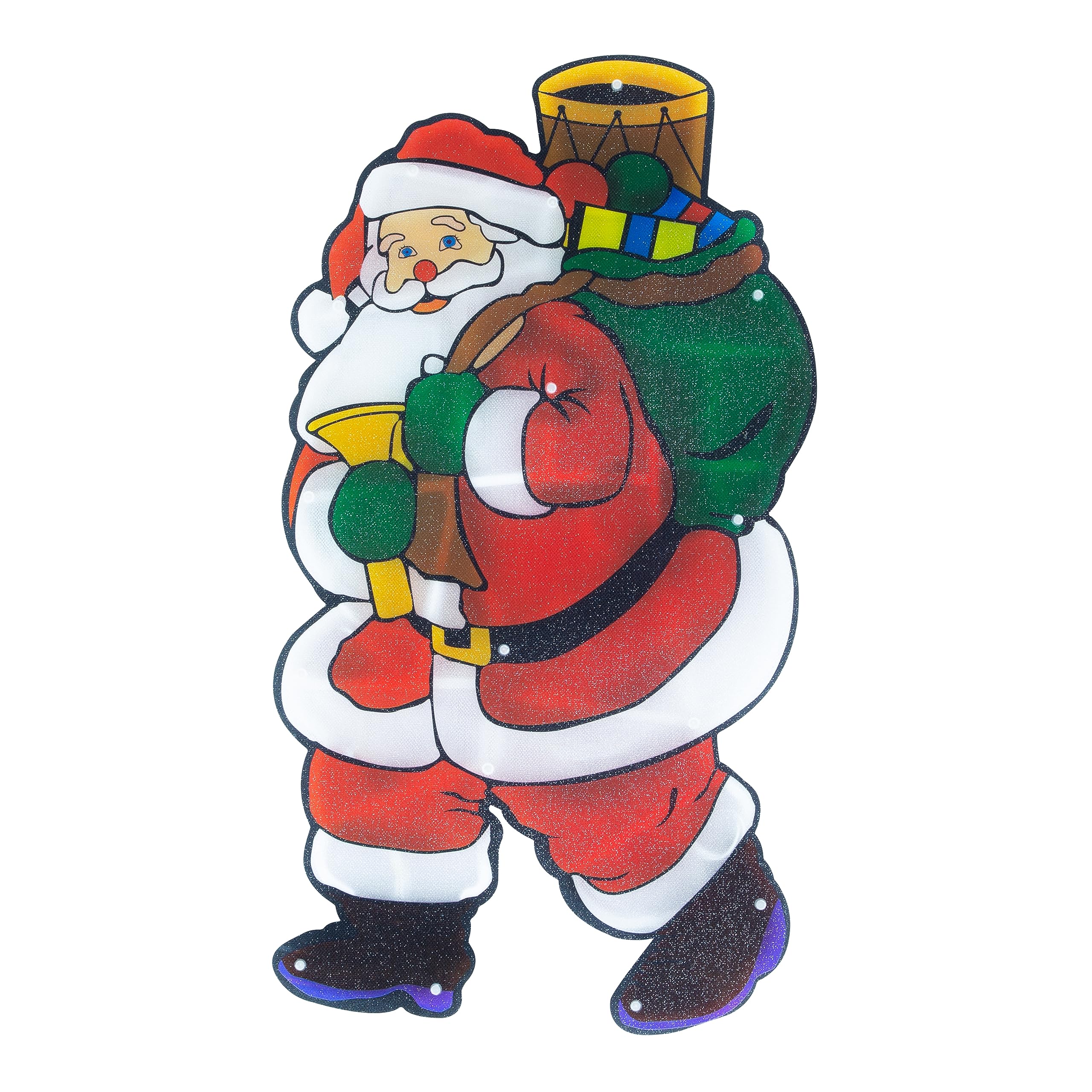 The Christmas Workshop 70370 LED Santa Claus Christmas Window Light/Metallic Silhouette Light/Indoor Christmas Decorations/Battery Operated / 52cm x 29cm — image 1