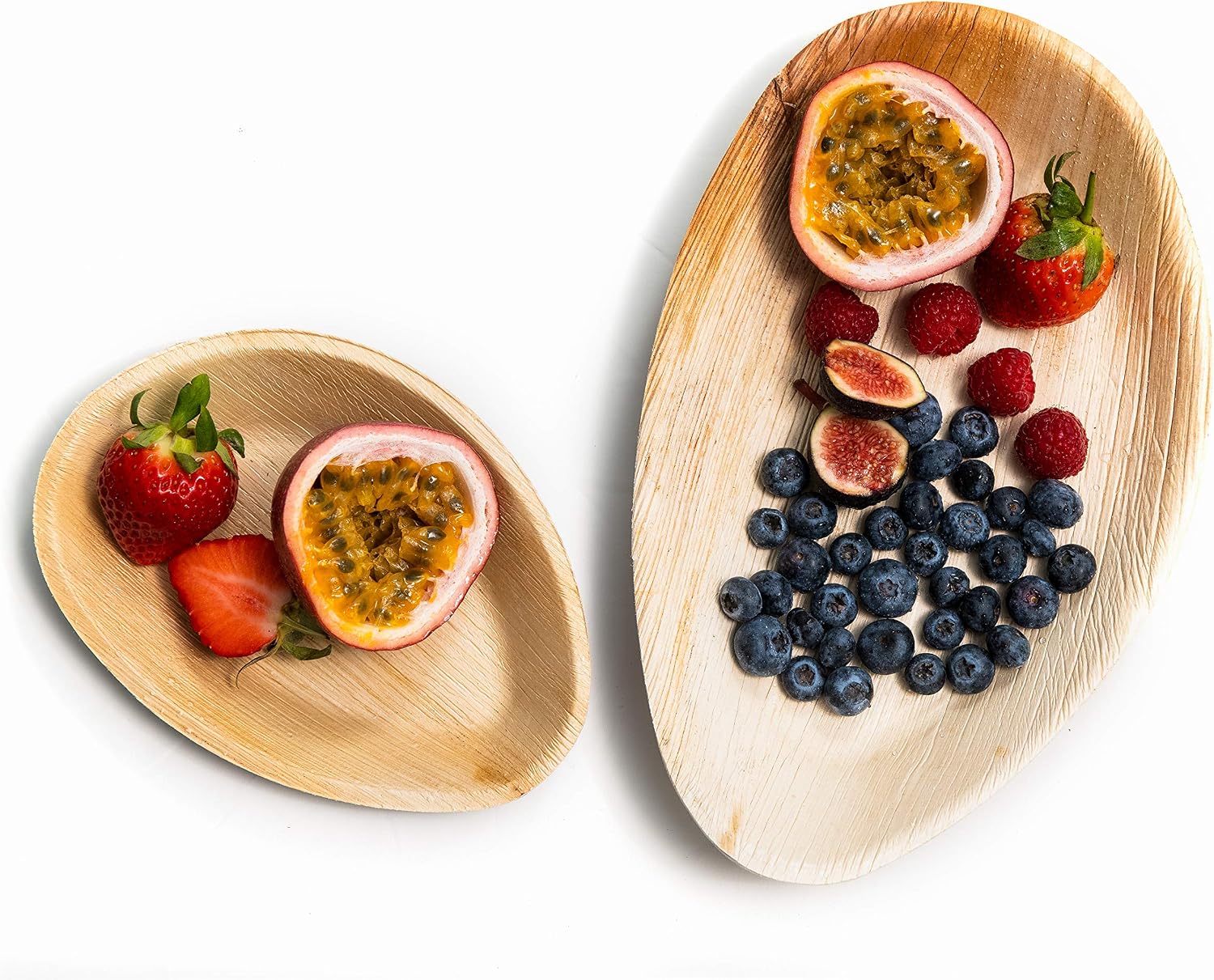 Canape King 25x Palm Leaf Oval Plates, Eco-Friendly Biodegradable Tableware for Hot & Cold Food