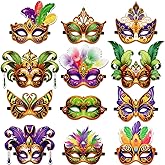 80UncleKimby 16PCS Mardi Gras Masks Bulk Set: Party Decorations Carnival Favors(Felt)