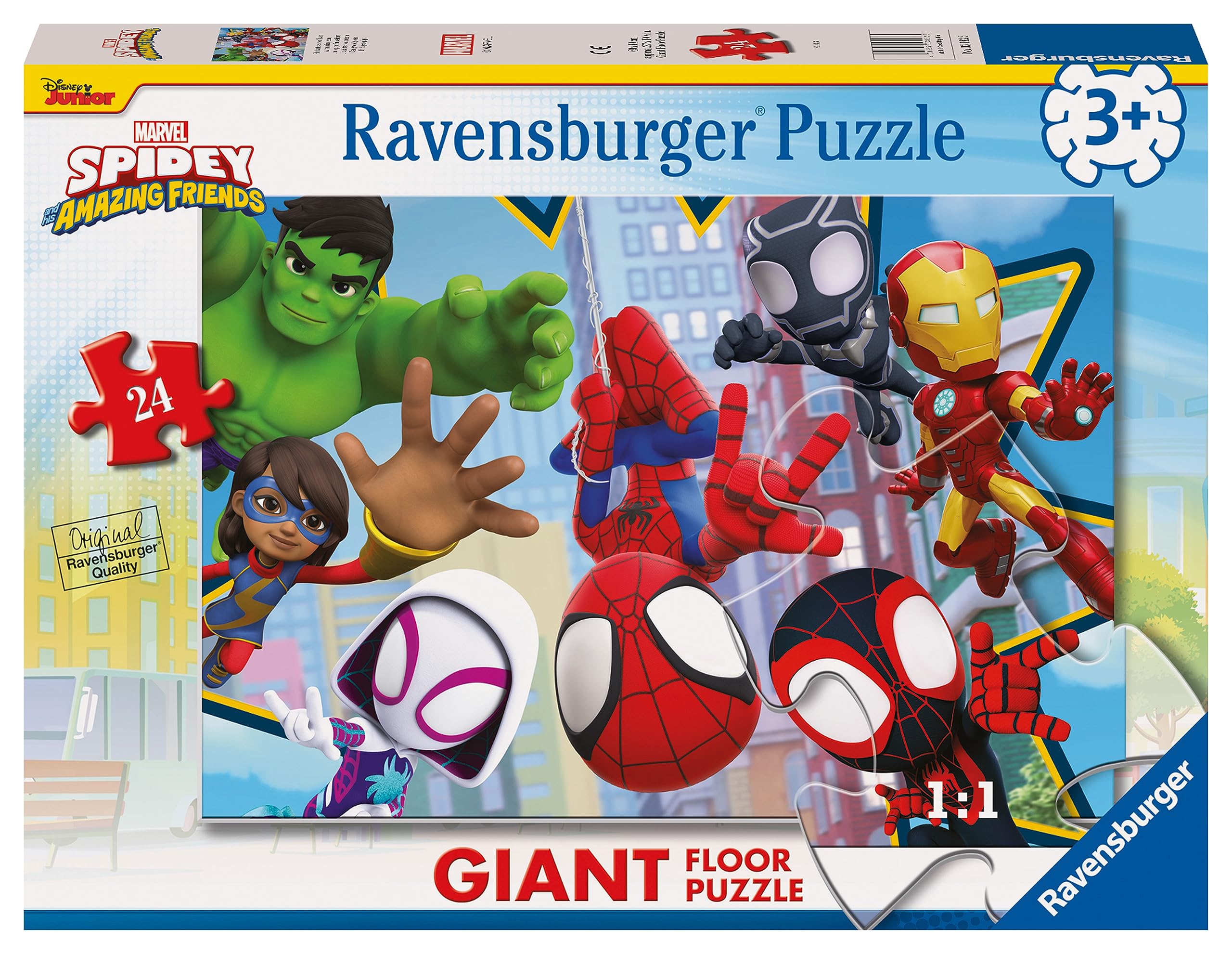 Ravensburger Marvel Spiderman Spidey & His Amazing Friends 24 Piece Giant Floor Jigsaw Puzzle for Kids Age 3 Years Up