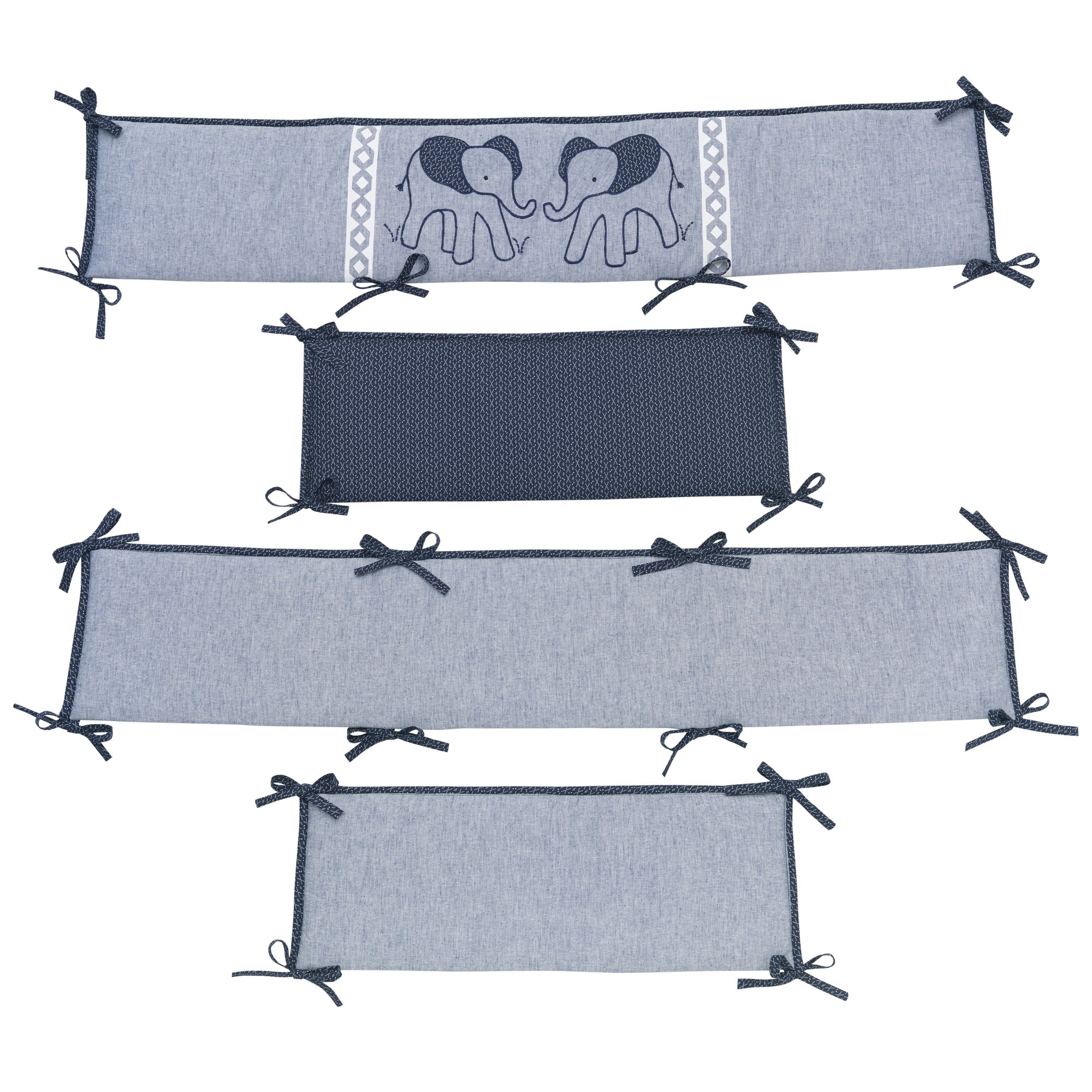 Lambs & Ivy Indigo Elephant Musical Mobile, Blue/White Baby