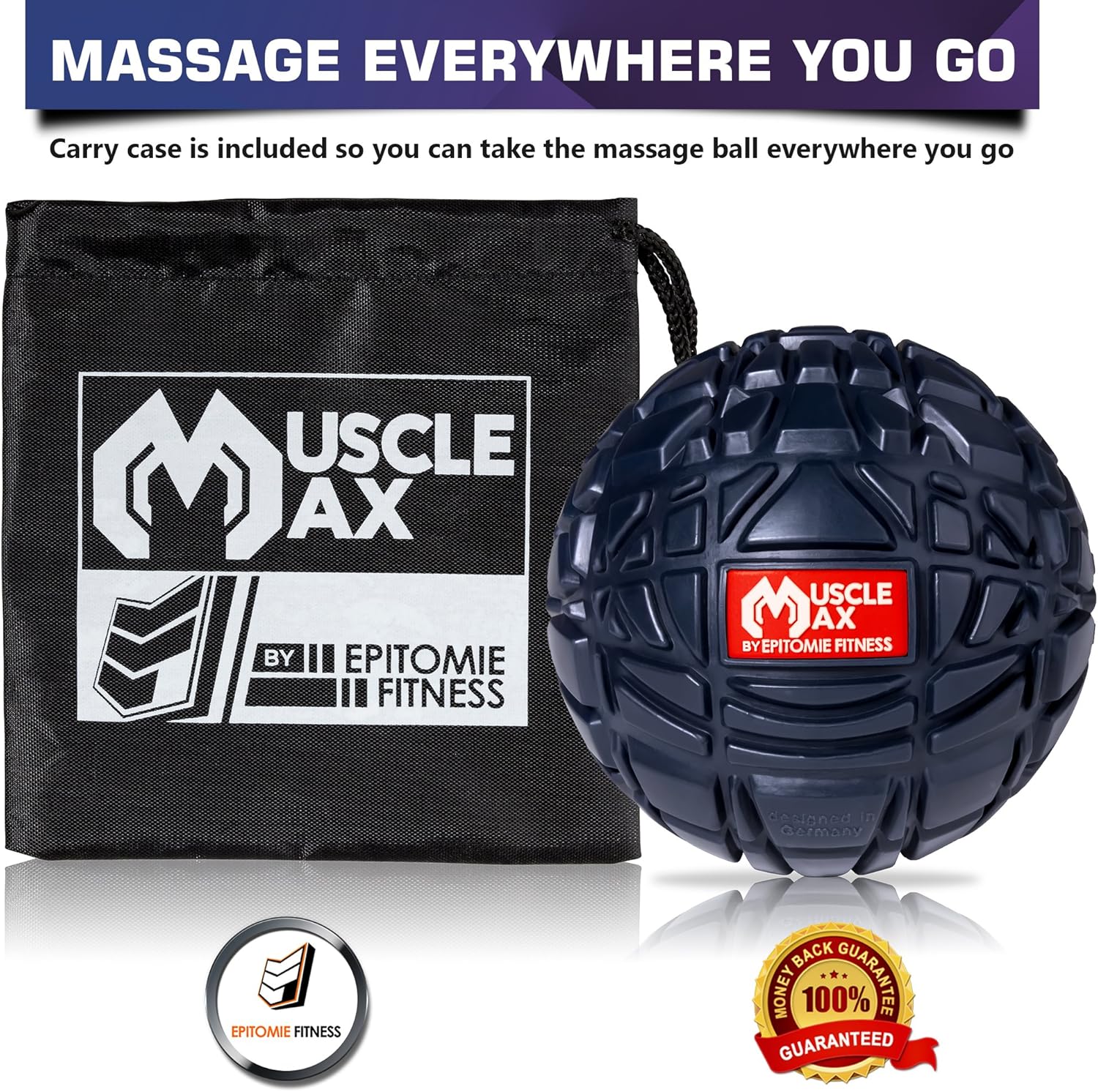 Muscle Max Massage Ball - Therapy Ball for Trigger Point Massage - Deep Tissue Massager for Myofascial Release - Mobility Ball for Exercise & Recovery: Health & Personal Care