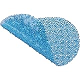 Melange 612409784575 Non-Slip Anti-Bacterial PVC Oval Shape Bathtub Mat,Clear Blue,27.25 X 15.5