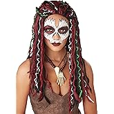 California Costumes unisex adult Voodoo Priestess Costume Wig, Multi-colored, Standard US