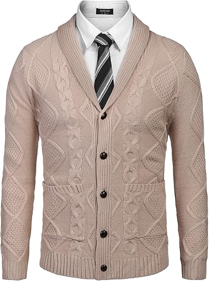 men's button collar sweater