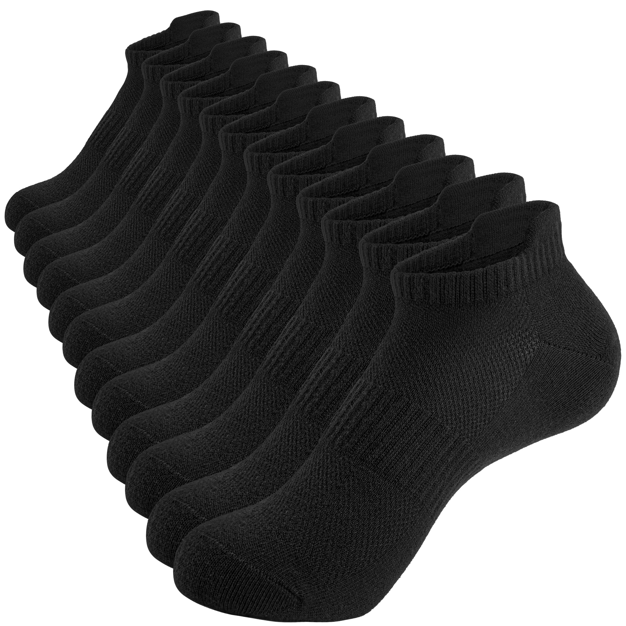 Photo 1 of **MINOR DAMAGED**
LWWTBS Womens Ankle Socks Running Athletic Sports Low Cut Socks with Tab for Women 6 Pairs (US, Numeric, 6, 9, Regular, Regular, Black)