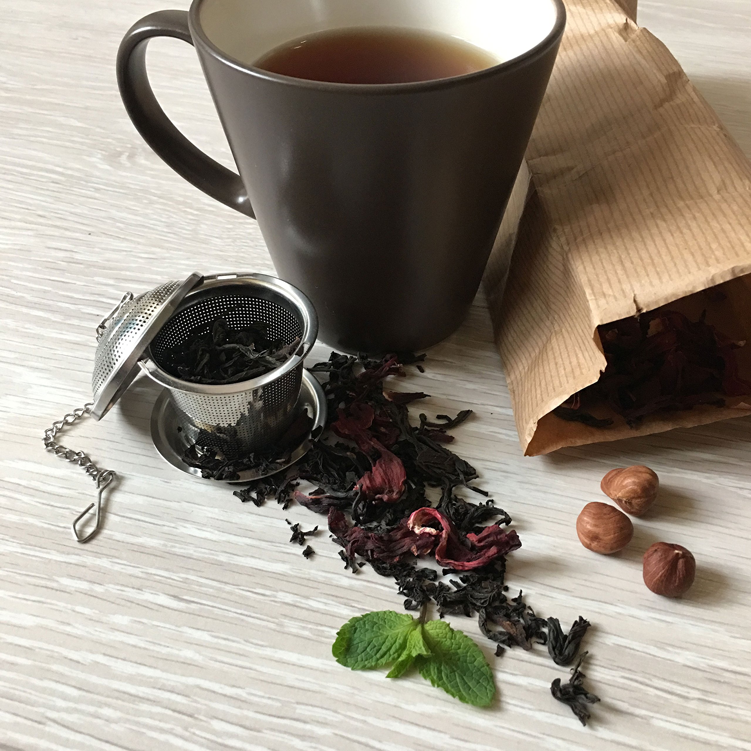 Deluxe Tea Infuser for Loose Leaf Tea. Single or Multi Cup Stainless Steel Strainer