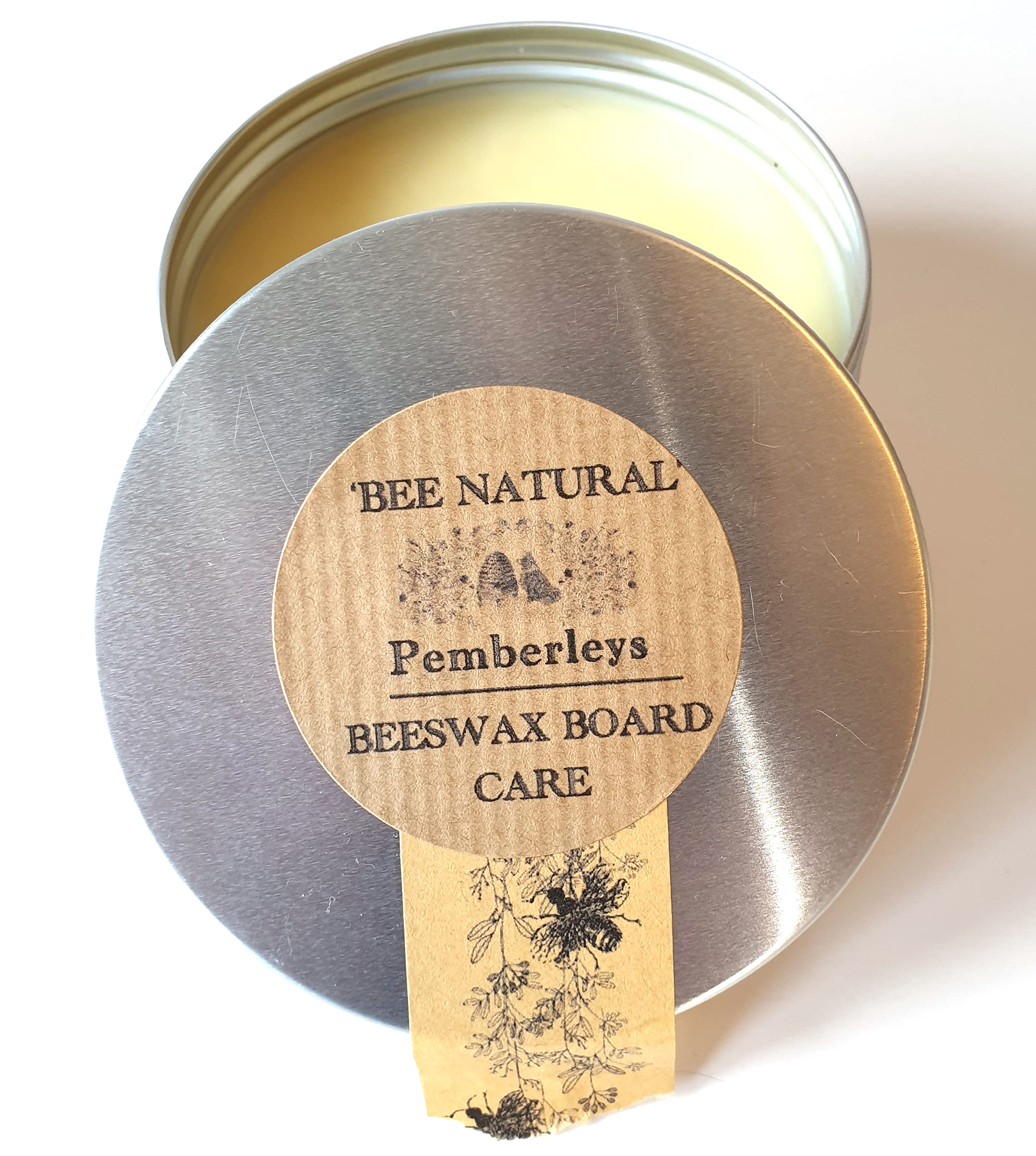 'Bee Natural' & 'Vegan Naturally' All in one Wax Chopping Board Care - Pemberleys of Baker Street (Beeswax, 250ml)