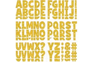 STICEARD 128 Pcs Gold Letter Stickers Glitter Large Bulletin Board Letters Alphabet Stickers Vinyl Self-Adhesive Sticker Letters for Poster Board Display Crafts Mailbox Door Classroom Decor (Gold, 2.5 Inch)