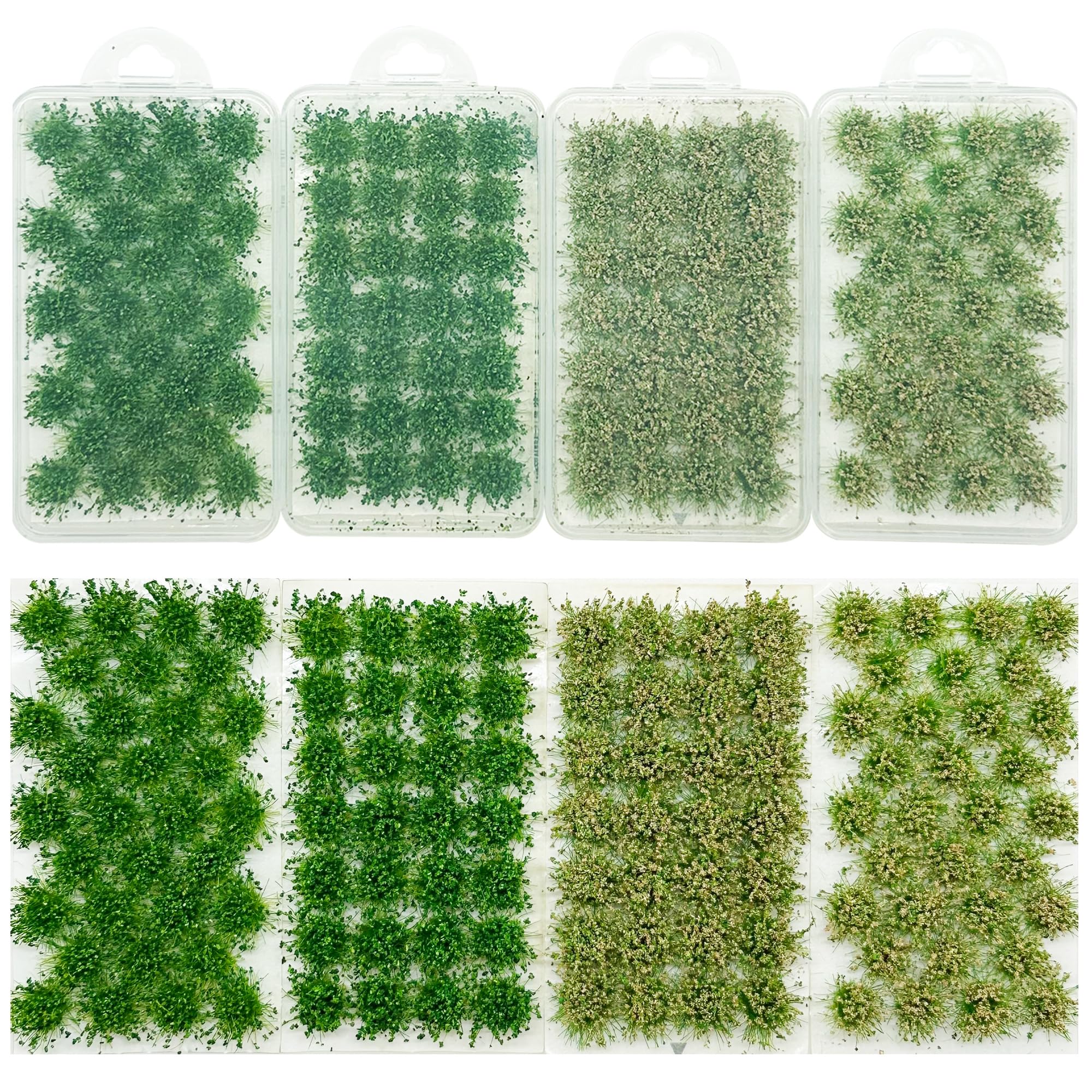 Cayway 120 PCS Miniature Colorful Flower Cluster, 4 Color Static Grass Tuft Model Vegetation Groups Static Grass Tufts for DIY Model Train Landscape Railroad Scenery Grass Tufts Flower