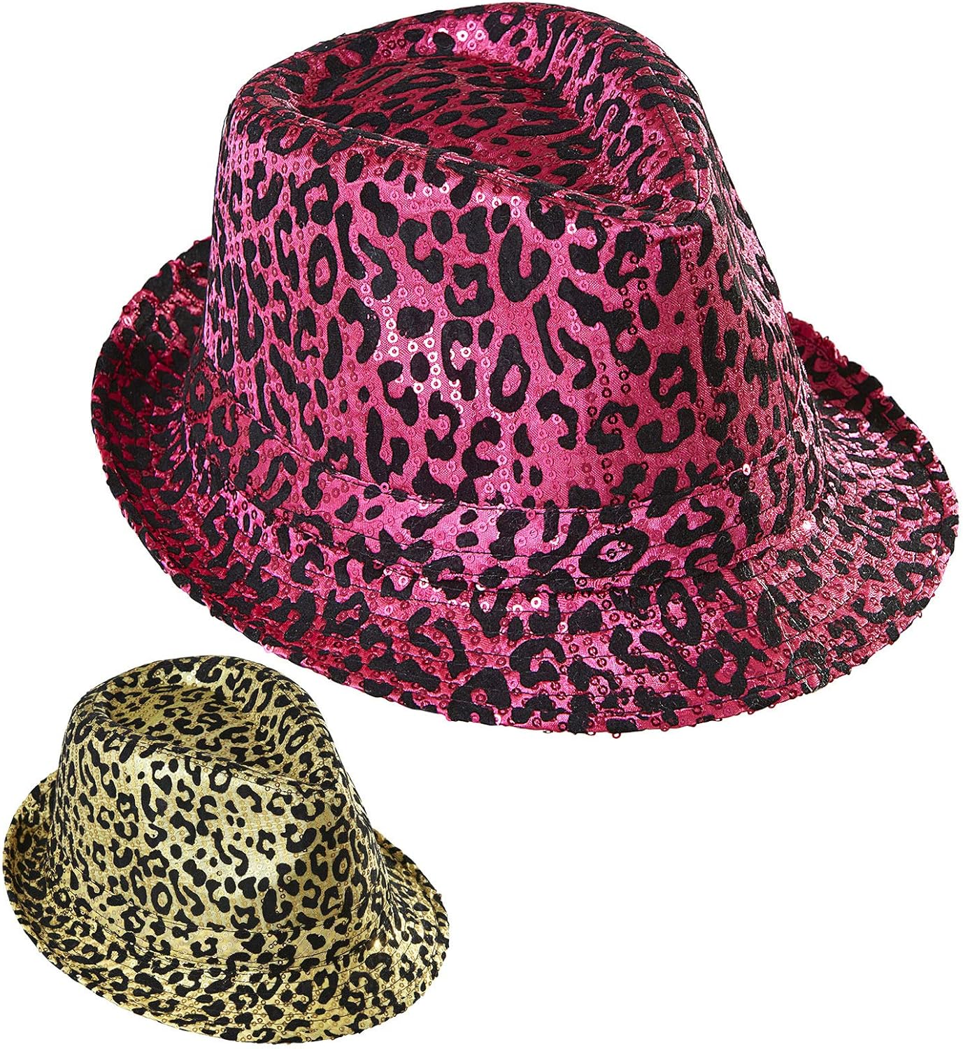 ANIMAL PRINT SEQUINED FEDORA (pink or gold) Hat Accessory for Creature