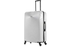 DUKAP INCEPTION Luggage with Spinner Wheels | Durable Lightweight Hardside Suitcase, Travel Bag with Handle and Trolley, 28-Inch Large Checked Luggage | Silver