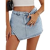 Nitzana Denim Skorts Stretchy High Waisted Jean Shorts for Women Trendy Sumemr Mini Jean Skirt with Shorts Underneath