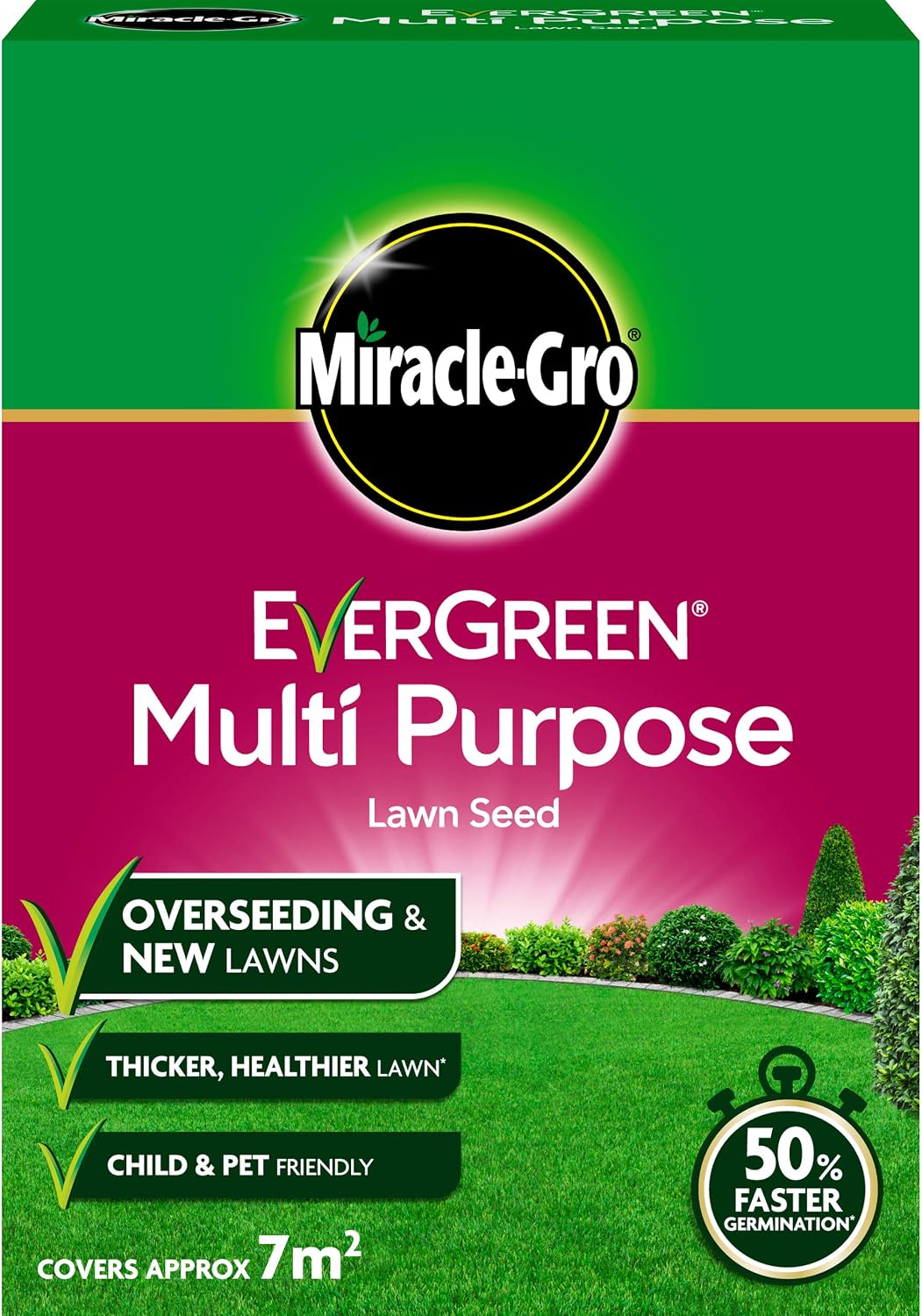 Miracle-Gro EverGreen Multi Purpose Lawn Seed 210 g - 7m2, 7 m sq