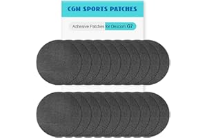 HURIFENG 20Pack Adhesive Patches for G7, Premium Waterproof Flexible & Breathable Full Covers for CGM Dexcom G7,Latex-Free Overlay Patch for G7 Sensor Long-Lasting Hypoallergenic Medical Glue No Hole (Black)