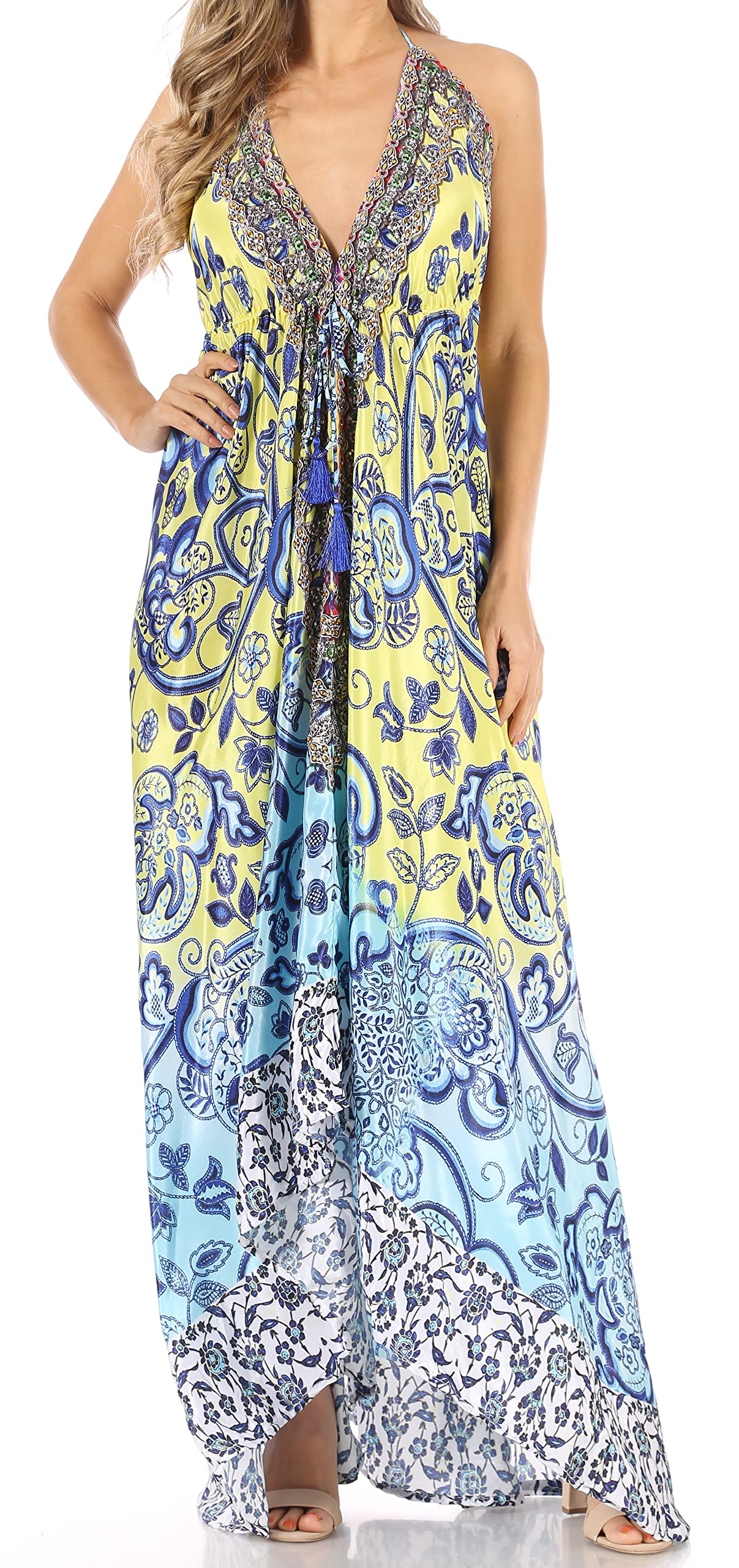 Sakkas 1817 - Lizi Womens Maxi High-Low Halter