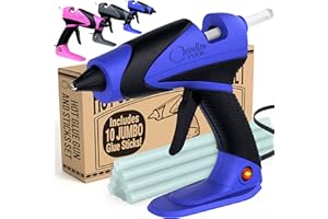 Chandler Tool Full Size Hot Glue Gun And Sticks Set for Crafts and DIY Pistola De Silicona Caliente Inalambrica Complete Heavy Duty Hot Glue Gun Kit With 10 Jumbo Glue Sticks (Blue/Black)