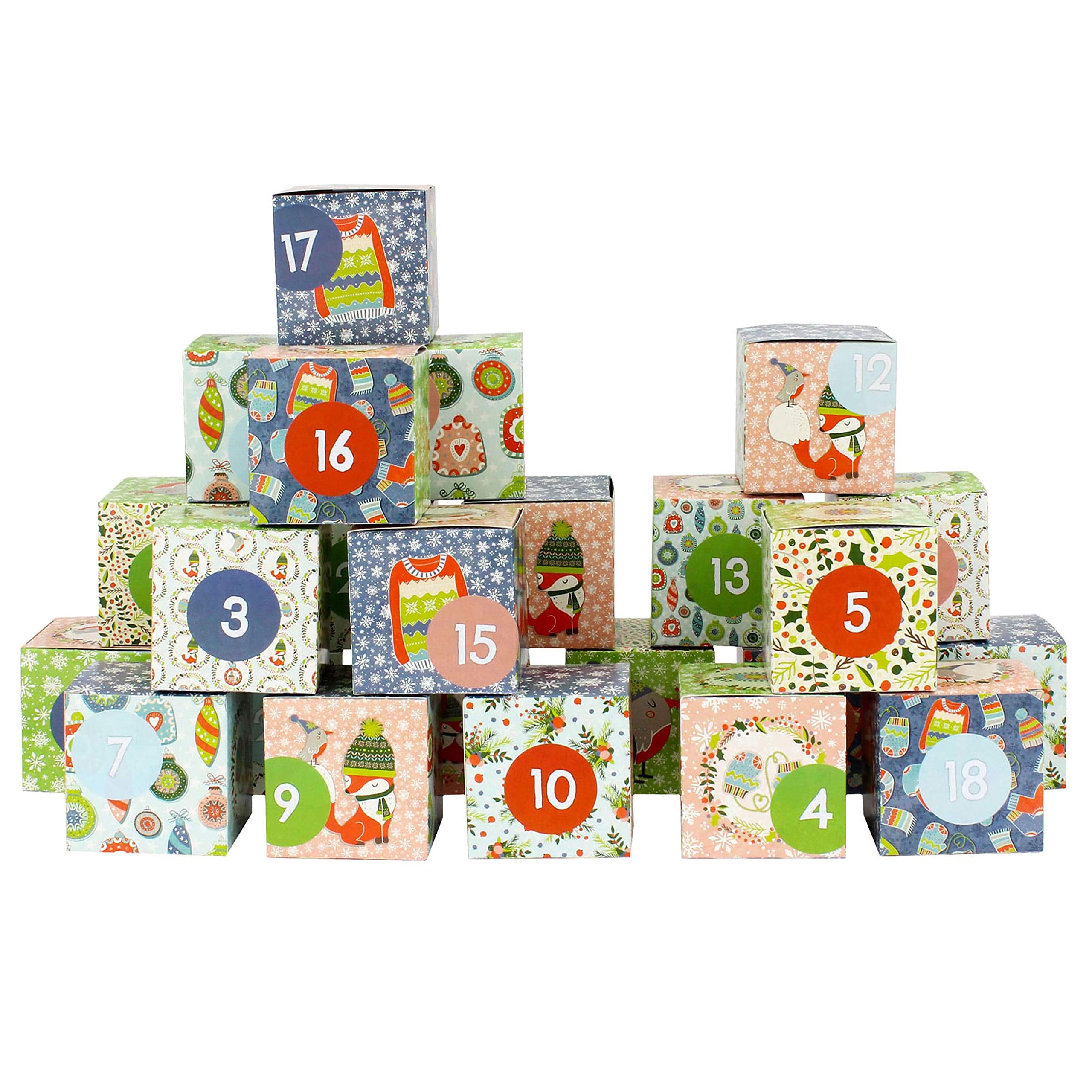 24 Advent calendar boxes - cozy Christmas design - for you to craft for yourself - Christmas 2018