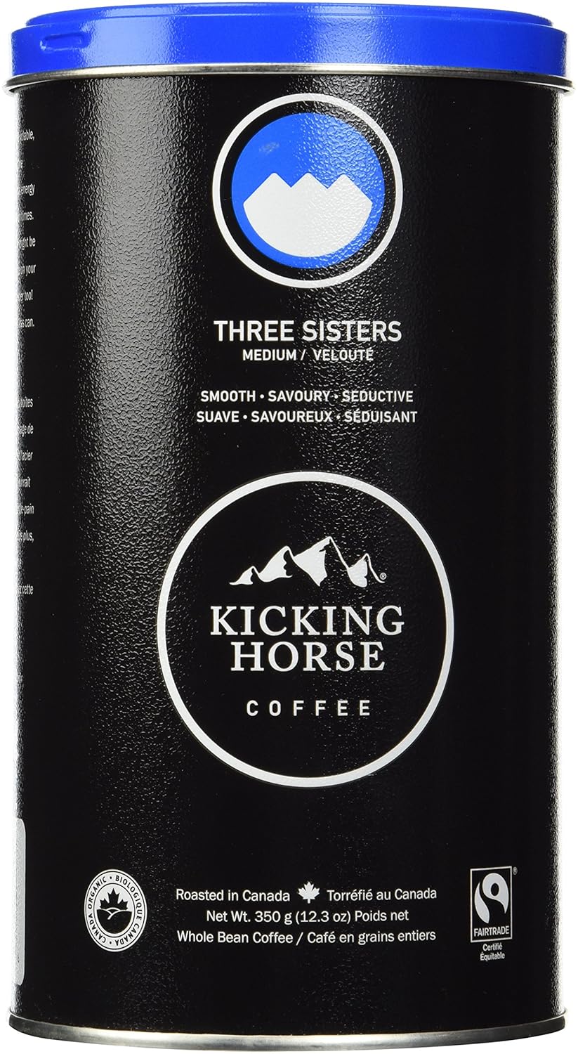 KICKING HORSE COFFEE THREE SISTERS WHOLE BEAN MEDIUM COFFEE 350g CAN