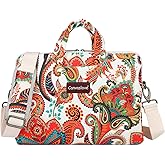 Canvaslove Paisley Pattern Lightweight Waterproof Laptop Shoulder Bag Sleeve Case for MacBook Pro 16 inch and 15.6 inch-16 inch Laptop