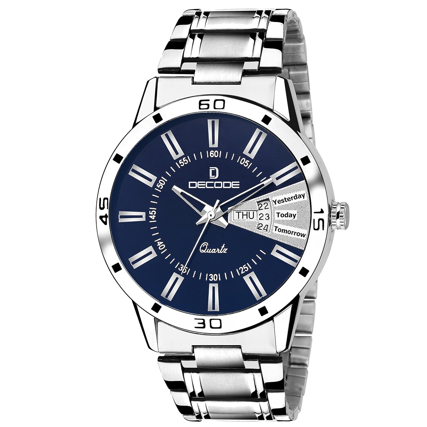 decode analogue blue dial men's & boy's watch - ch50400 blue vector series