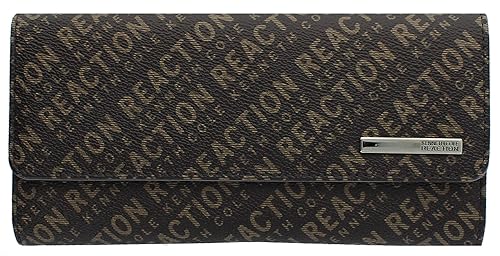 Kenneth Cole Reaction Womens Saffiano Clutch Wallet Trifold W Coin