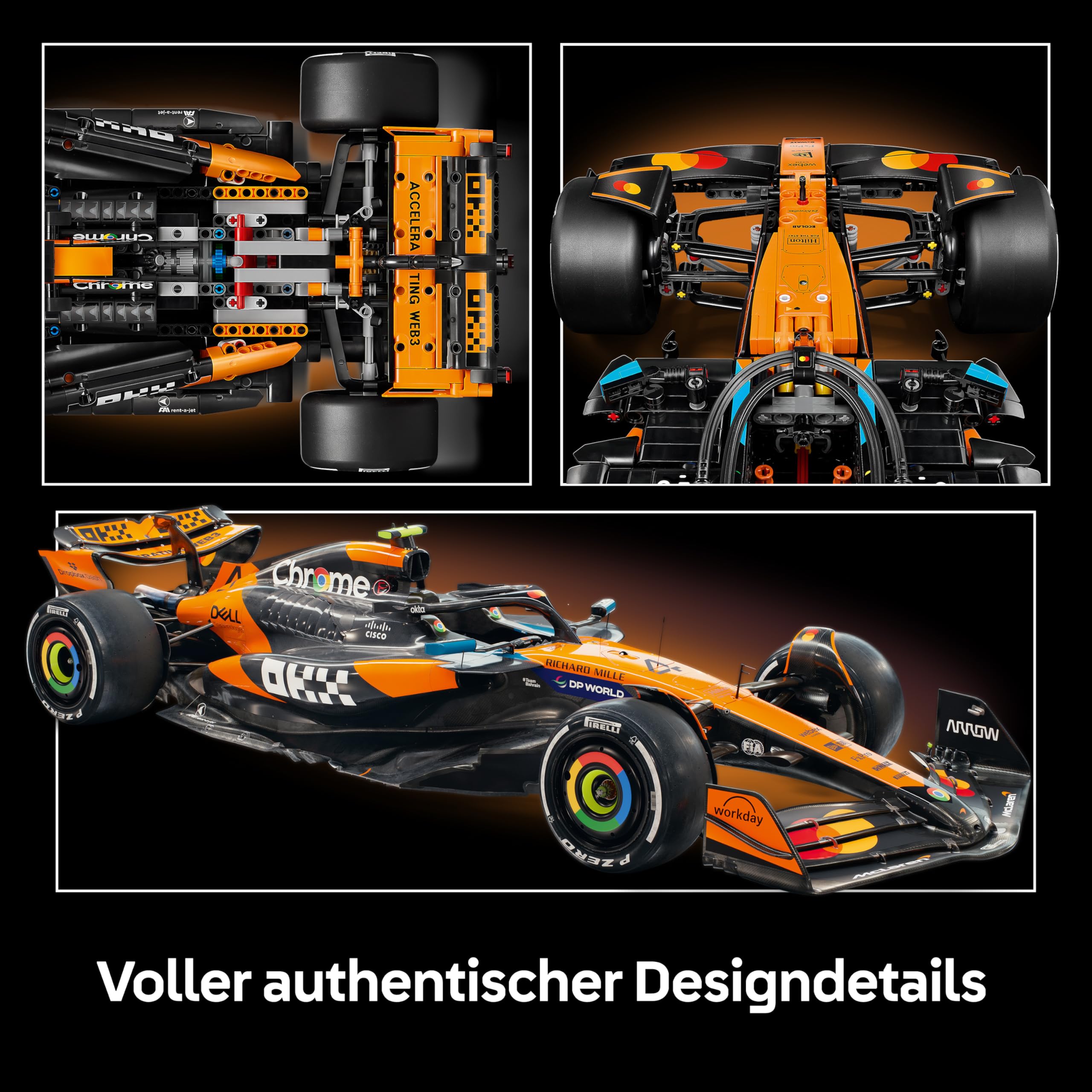 LEGO Technic McLaren MCL39 F1 Rennwagen - Modellbau für Erwachsene - Sammler Set mit V6-Motor, Differential & DRS-Aktivierung - Geschenkidee für Racing- & Motorsport Fans - 42228 4
