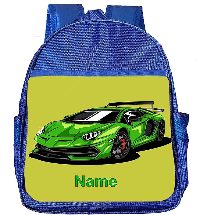 Racing Car Personalised Backpack Kids Boys Preschool Nursery Amazon.co