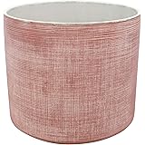 Amazon Brand – Stone & Beam Mid-Century 100% Stoneware Planter, 7.87"H, Distressed Pale Red
