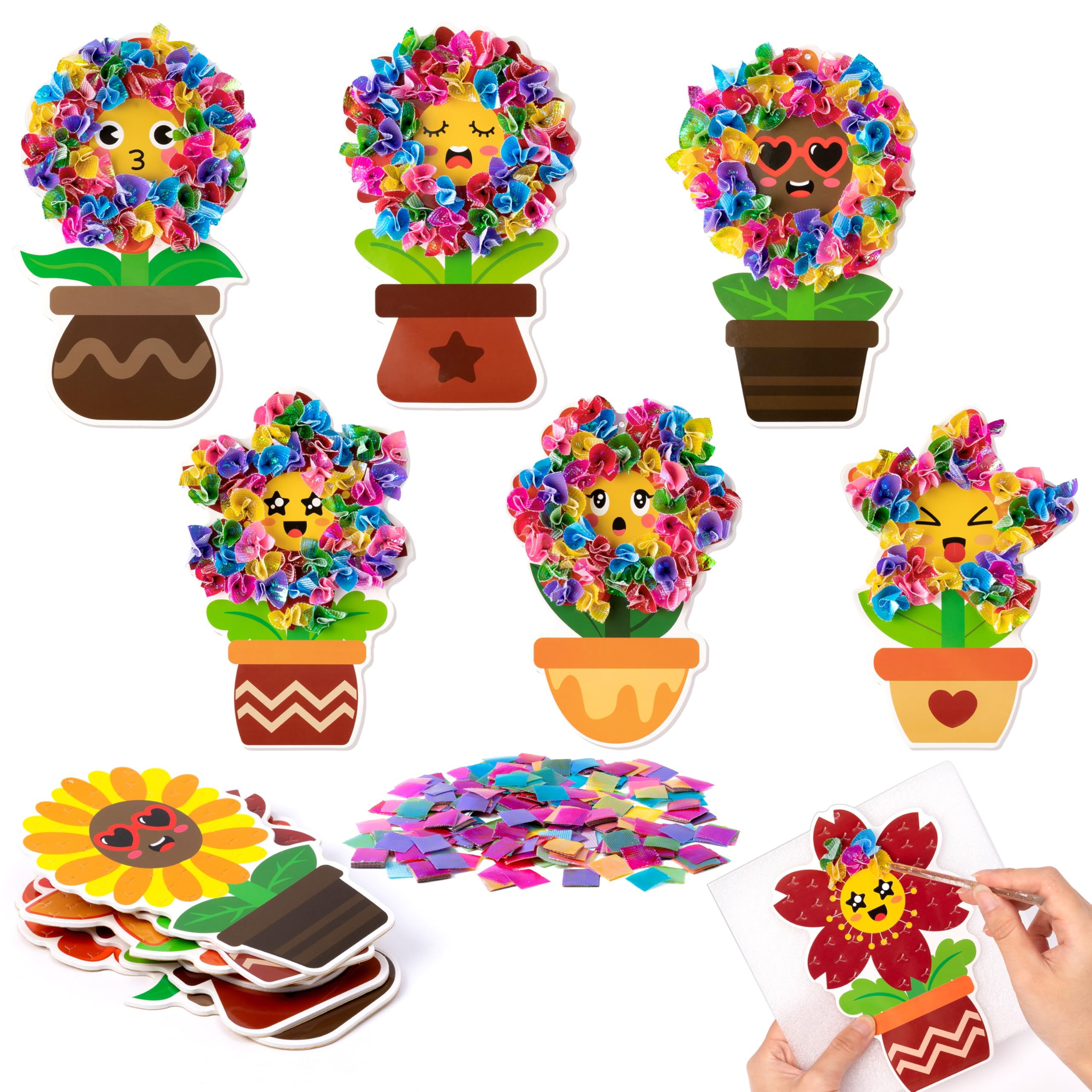 Photo 1 of 3sscha 12 Packs Fall Flower Poking Craft Kit - Thanksgiving Creative DIY Foam Poke Fabric Art Set for Kids Make Your Own Autumn Card Party Decoration Gift School Classroom Rewards Activity Supplies