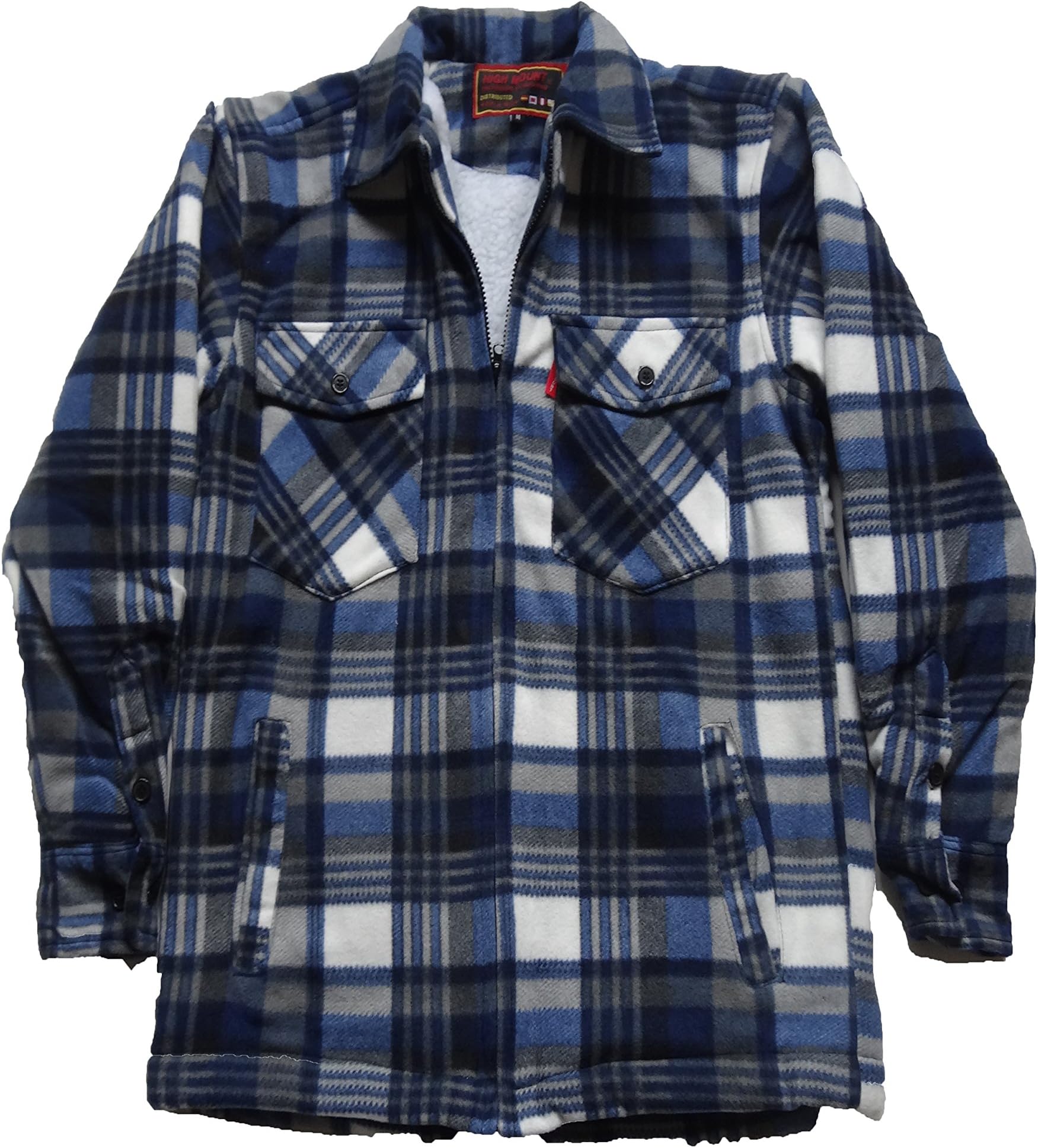 High Mountain MEN'S FLEECE SHERPA LINED LUMBERJACK PADDED CHECK SHIRTS