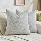 FUTEI Grey Decorative Throw Pillow Covers 18x18 Inch Set of 2,Soft Cozy Chenille Colorful Granular Textured Cushion Case,Modern Home Decor for Couch Bed Living Room