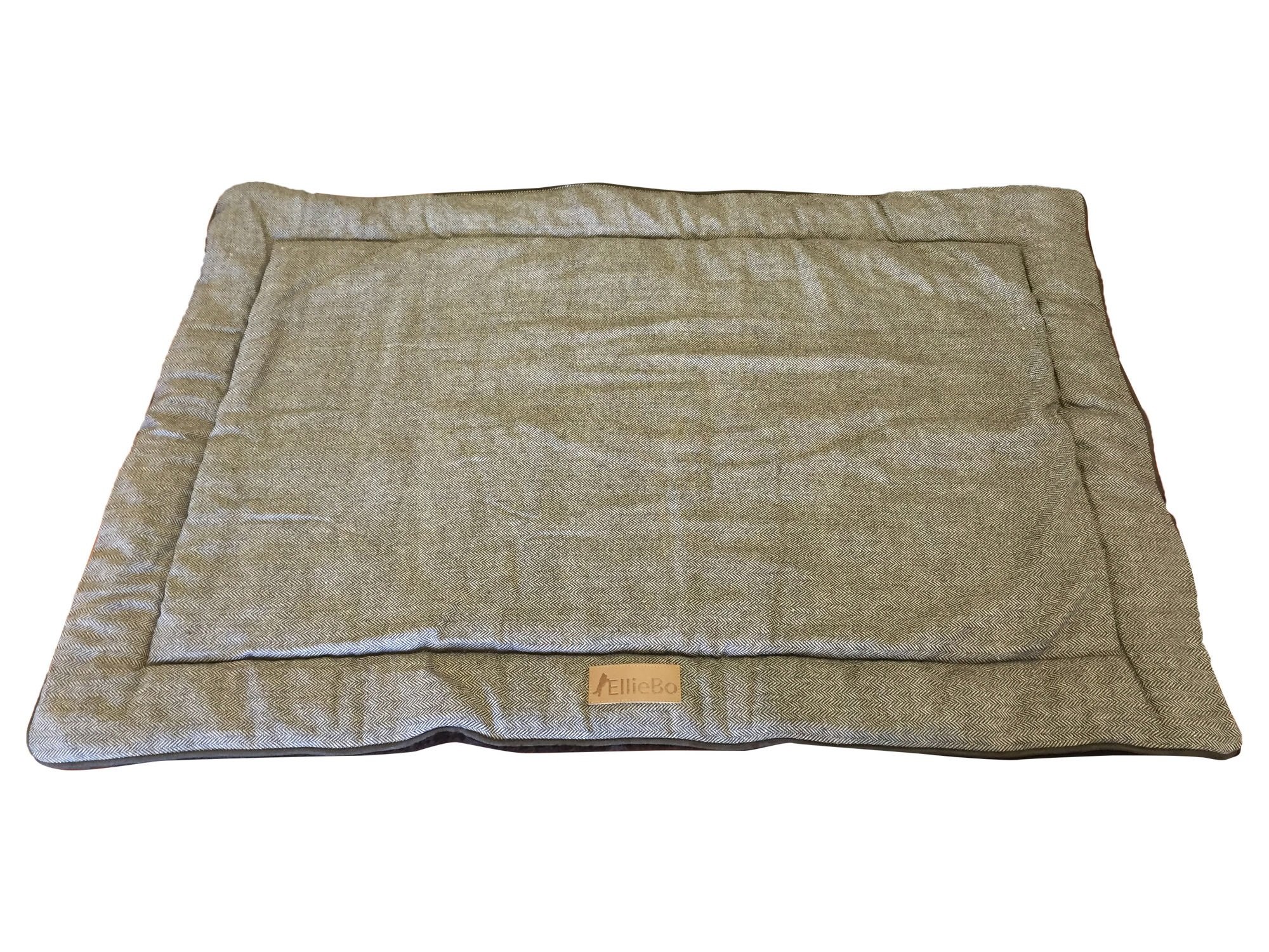 Ellie-Bo XXL Reversible Tweed and Brown Faux Fur Mat for 48-inch Dog Cage