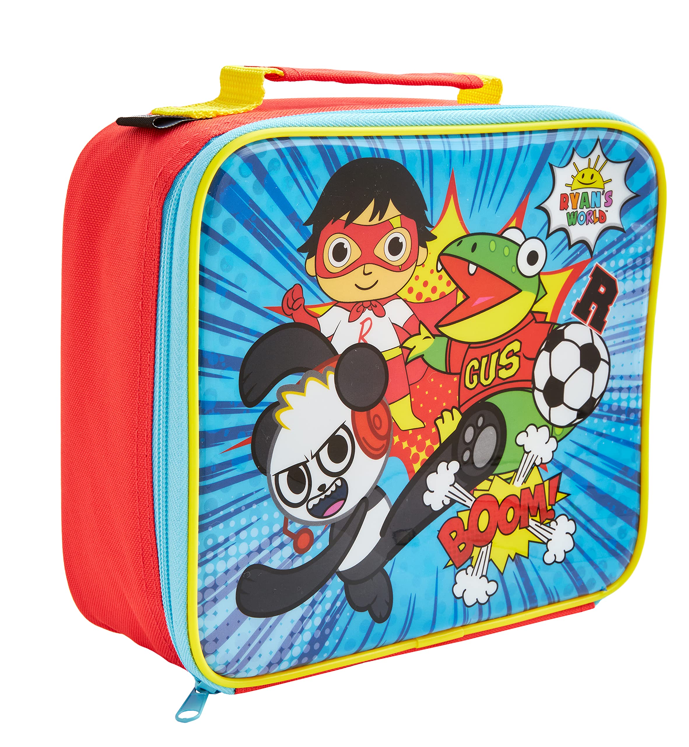 Ryans World Insulated Lunch Bag – Reusable Kids in Red with Handle – Official Merchandise by Polar Gear – 600D Polyester Food Cooler – Thermal Tote for School Nursery Snacks Picnic