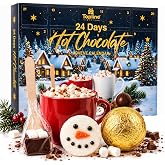 Hot Chocolate Advent Calendar 2026 &ndash; 24 Day Christmas Countdown with Flavoured Hot Drink Mixes, Marshmallows, Chocolate Bomb, Stirrer &amp; Festive Toppings &ndash; Christmas Advent Calendar for Kids